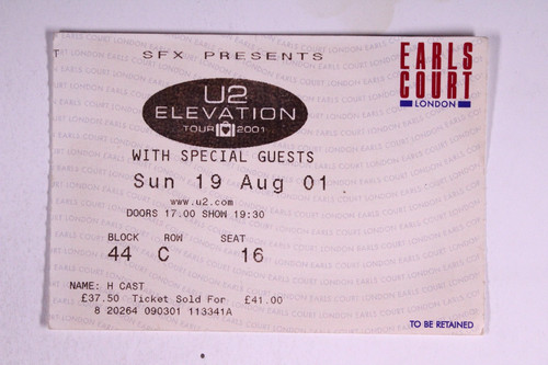 Bono concert ticket orig - ticket,