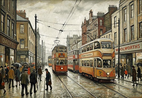 Glasgow trams city - city, centre