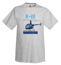 Robinson R22 (Blue) Airplane T-Shirt - Personalized w/ Your N#