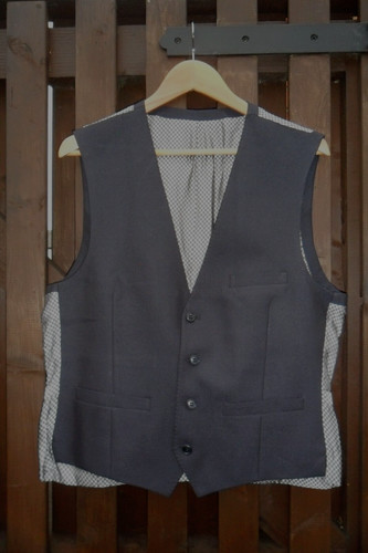 Mens jet black waistcoat - black, size