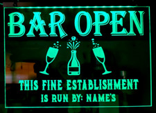 personalised bar sign light up