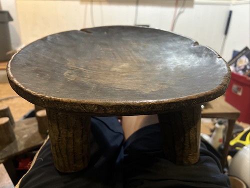 Vintage african wooden stool - vintage,