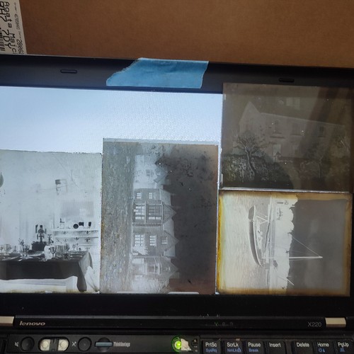 Antique glass plate - 4x,