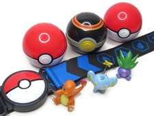 Pokemon Clip N Go Belt Set X 3 Pokeballs X 3 Figures Charmander Shinx Oddish Toy