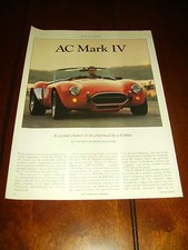 1988 AC MARK IV COBRA   ***ORIGINAL ARTICLE*** SHELBY