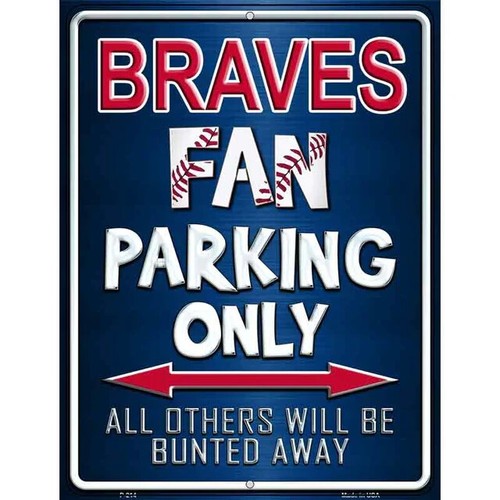Braves metal parking sign - metal, 12"x