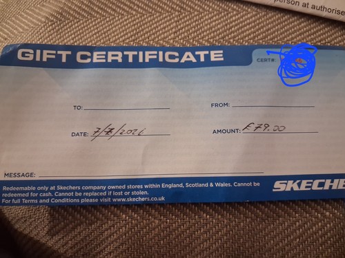 Skechers gift voucher - skechers,