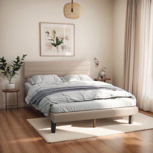 5ft linen upholstered king bed - king,