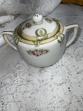 Antique Nippon Porcelain Sugar Dish. Hand Painted. Made In Japan In 1920-1929.