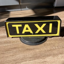 Vintage Taxi Sign Cab Light Top Sign Yellow & Red Magnetic Base Sign