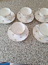 Rosina Bone China 5 Cups And Sauces Good Used Condition