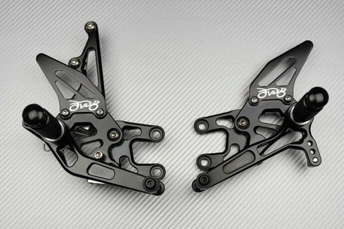 Black adjustable rearsets - adjustable,