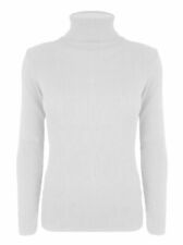 Women's Ribbed Polo Turtle Roll Mock Neck Long Sleeve Jumper Ladies Tops