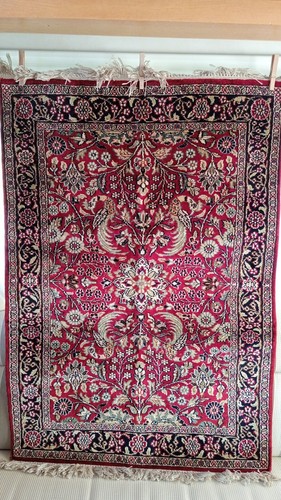 New handwoven silk rug made - rug, in