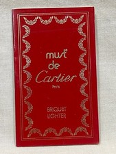 Must de Cartier Lighter Booklet Vintage Briquet Mechero Gold Steel OEM /