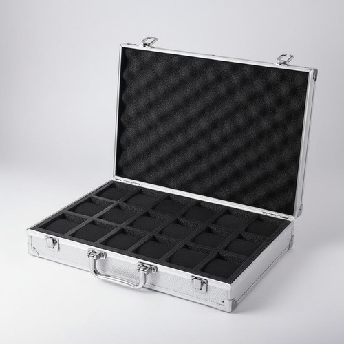 Aluminum watch briefcase - aluminum,