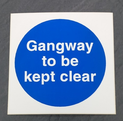 Gangway kept clear 100 - to, be