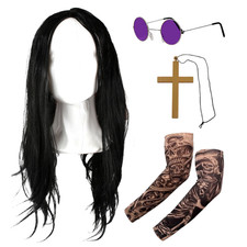 MENS DARKNESS PRINCE OSBOURNE INSPIRED ACCESSORIES WIG MUSIC ICON FANCY DRESS