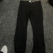 Mens Black River Island Straight Black Jeans 34w 30L