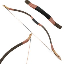 57" Archery Traditional Bow 100lbs Horsebow Handmade Recurve Bow Hunting RH LH