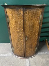 Antique Rough Country Oak Corner Cabinet