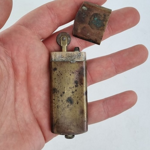 Antique brass pocket lighter - antique,