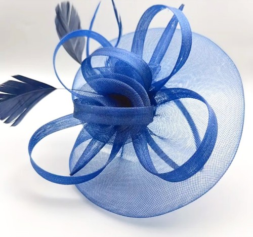 Navy blue sinamay bow - navy,