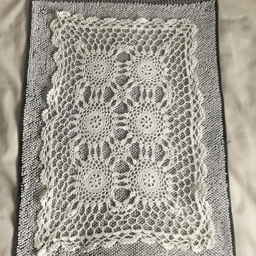 New white oblong lace - white, table