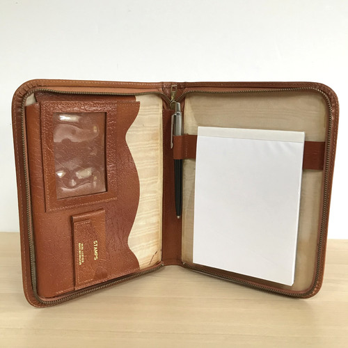 Vintage tan leather zip - vintage,