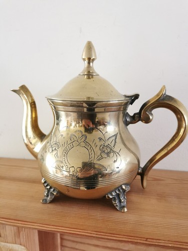 Vintage solid brass engraved - brass,