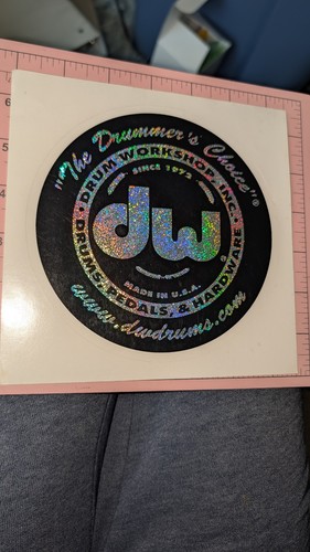 Drums sticker silver - dw,