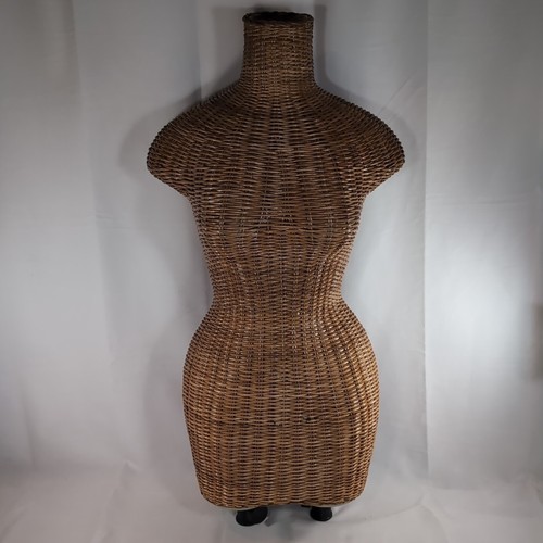 Vintage wicker mannequin - wicker, dress