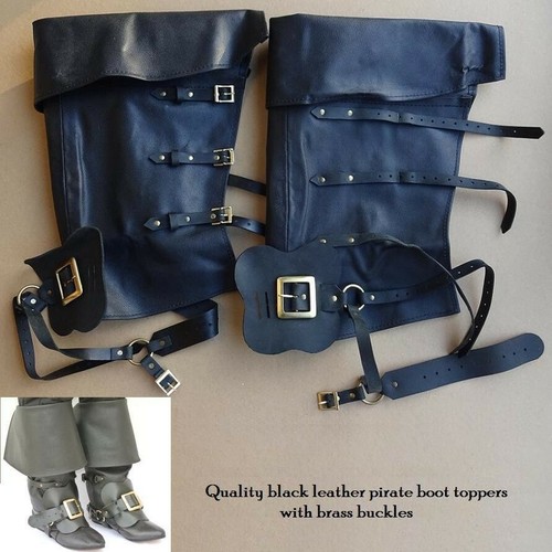 Leather pirate boot toppers - pirate,