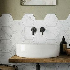White Hexagon Marble Porcelain Tiles Matt Wall Floor Kitchen Bathroom Tiles