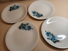 Vintage Blue Flowers Barratts Staffordshire plate 