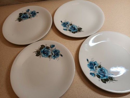 Vintage blue flowers barratts - blue,
