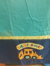 Next Little Diggers Turquoise Blue Curtains Size 50" Wide X 48" Long on TAPE