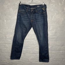 Replay Waitom Men’s Straight Jeans Blue Cotton Button Fly - W34 L32 *SEE BELOW*