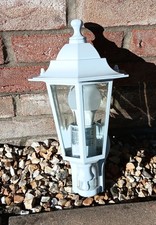 Outdoor Lantern Wall Light White, PIR