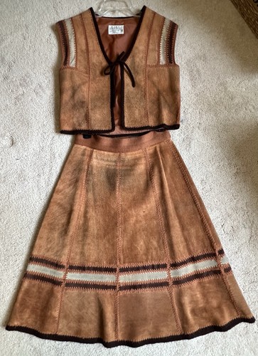 Vintage suede leather - vintage, 70's