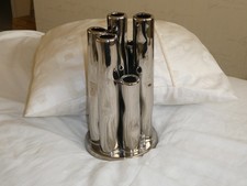 Vase. Unusual design. Metallic