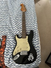 SX Left-Handed Strat-Style Electric Guitar + Strap, Cable, and Gig Bag