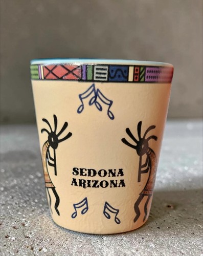 Vintage shot glass kokopelli - glass,