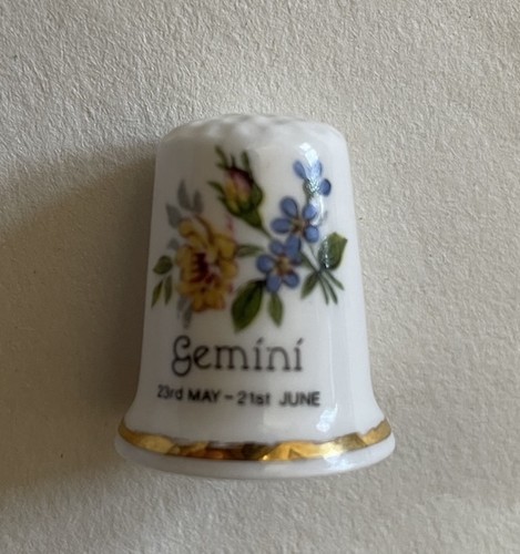 Gemini bone china thimble - gemini,