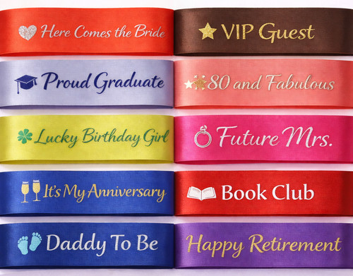 Custom printed party - sash, –