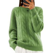 NEW Women Jumper Tops Cable Knitted Sweater Ladies Long Sleeve Winter Warm Soft