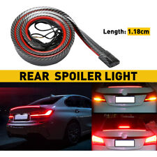 Carbon Fiber LED Red Car Tail Brake Light Bar Rear Lip Spoiler Trim Universal UK