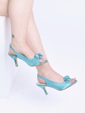 WOMENS LADIES SATIN DIAMANTE WEDDING BRIDESMAID PARTY HEELS SANDALS SHOES