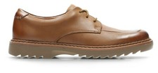 Clarks Asher Grove Kids Leather Derby Lace-up Shoes Tan Size 5.5F , 7.5G