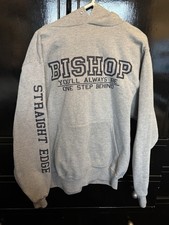 Very Rare Bishop First Press Hoodie Size S HxC Metal SxE Hardcore Straight Edge